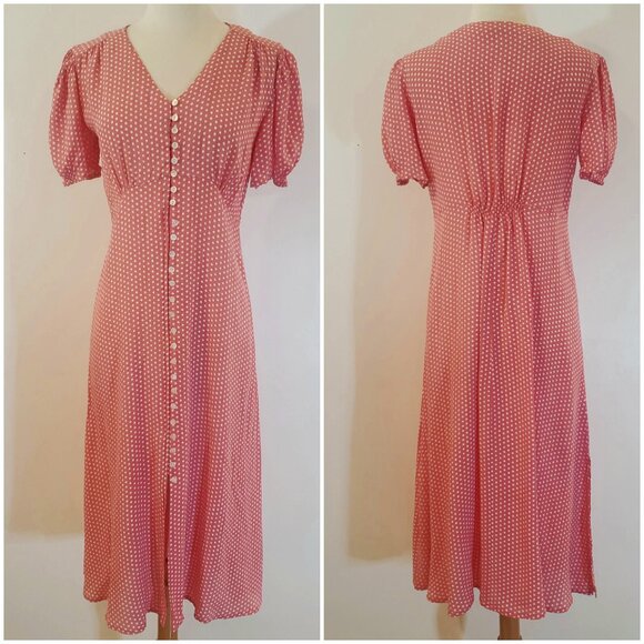 Pomodoro Coral Polka Dot Dress - Picture 3 of 13